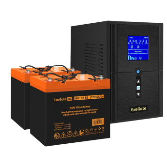 Комплект EXEGATE ИБП EX295988RUS + батарея 55Aч EX285652RUS 2шт